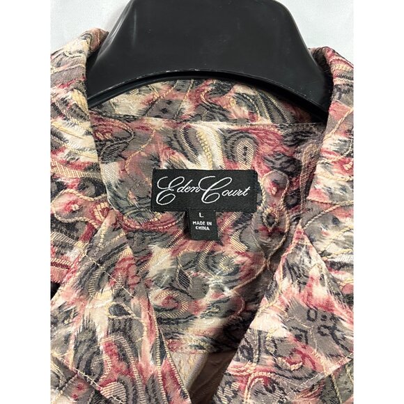 Vintage Y2K Eden Court Button Front Blazer Paisley Textured Multicolor Womens M - Picture 3 of 5